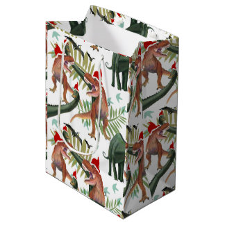 Sacola Para Presentes Média Dinossauro Natal