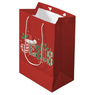 Sacola Para Presentes Média Dito religioso cristão Jesus Fé Versículo da Bíbli
