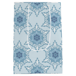 Sacola Para Presentes Média Ditsy Snowflake pattern backgrounds textures