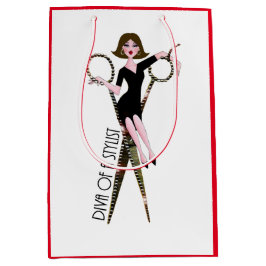 Sacola Para Presentes Média "Diva de uma Lista Estilista" Saco de Presente Méd
