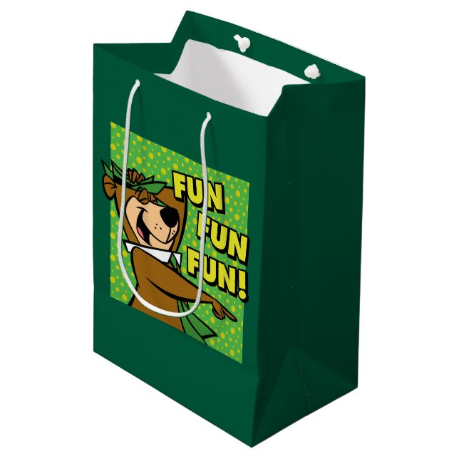 Sacola Para Presentes Média Diversão divertida do Yogi Bear (Frente inclinada)