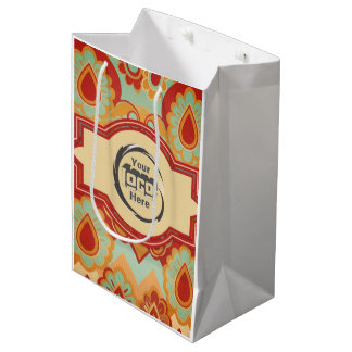Sacola Para Presentes Média Diversão Retro Personalizado "seu logotipo aqui"