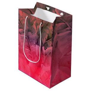 Sacola Para Presentes Média Diversão Rosa Quente Tropical Festa de Verão Luau