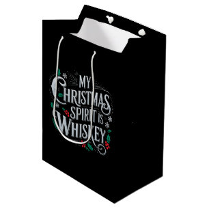 Sacola Para Presentes Média Dizendo de bebedor de amantes de uísque de Natal