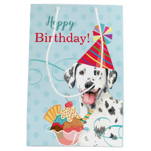 Sacola Para Presentes Média Doce Aniversário Dalmatian Medium Gift Bag