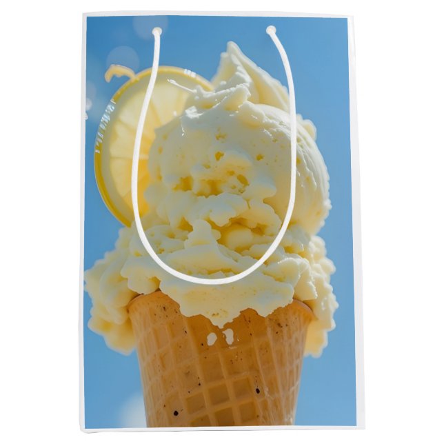 Sacola Para Presentes Média Doce Limão Verão (Frente)