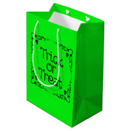 Sacola Para Presentes Média Doce ou Travessura Slime Verde