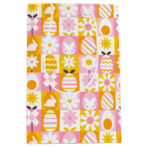 Sacola Para Presentes Média Doce Primavera Páscoa Patchwork