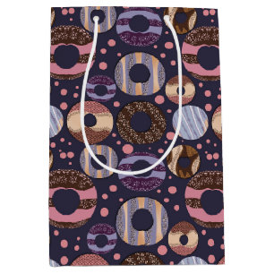Sacola Para Presentes Média Doce Rosquinha Roxo