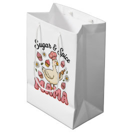 Sacola Para Presentes Média doce tempero açúcar Mamãe arte com palavras Dia da