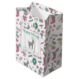 Sacola Para Presentes Média Doces Desenhos à Mão de Férias de Natal Empresa de