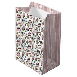 Sacola Para Presentes Média Doces Retro - Branco