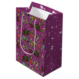 Sacola Para Presentes Média Doçuras de Feriado - Açaí (Cor)