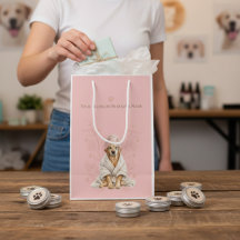 Dog Gromer Spa Cute Dog Personalized Pink Gift Bag