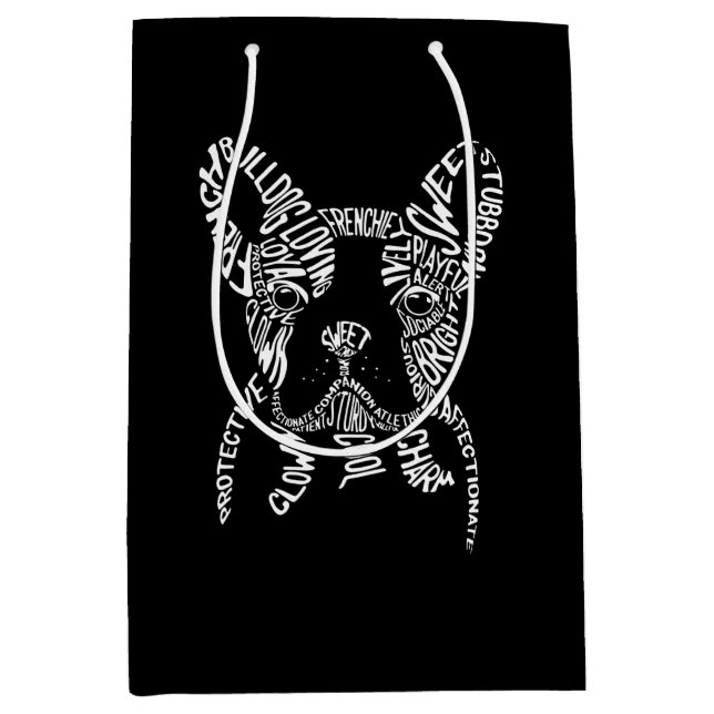 Sacola Para Presentes Média Dog Lovers French Buldog (Frente)