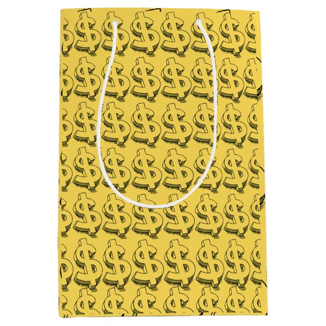 Sacola Para Presentes Média dólar de ouro (Frente)