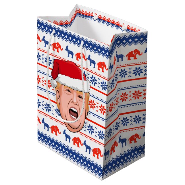 Sacola Para Presentes Média DONALD TRUMP Christmas (Verso inclinado)