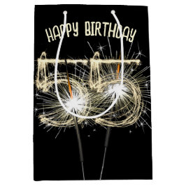 Sacola Para Presentes Média Dourados Sparklers para o 55º aniversário