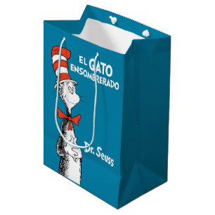 Sacola Para Presentes Média Dr. Seuss O Gato Malhado em espanhol