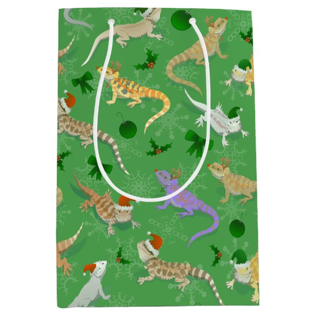 Sacola Para Presentes Média Dragão Carborado Morph Holiday Green (Frente)