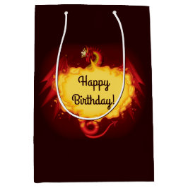 Sacola Para Presentes Média Dragão de Disparo de Fogo Saco de Presente Médio