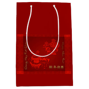 Sacola Para Presentes Média Dragão para Crianças do Ano Novo chinês M Gift Bag