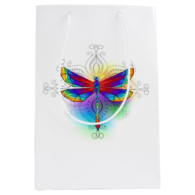 Sacola Para Presentes Média Dragonfly Poligonal (Frente)