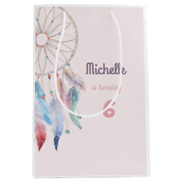 Sacola Para Presentes Média Dream Big Boho Dreamcatcher Birthday