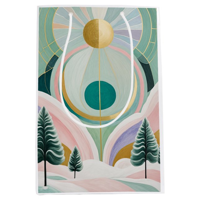 Sacola Para Presentes Média Dreamscape Whimsical Winter (Frente)