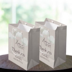 Sacola Para Presentes Média Dreamy Beige Neutral Heaven Enviou Revelação de Gê