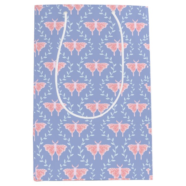 Sacola Para Presentes Média Dreamy Moth & Vine - Natureza Whimsical (Frente)