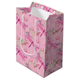 SACOLA PARA PRESENTES MÉDIA DROGONIFES DE COR DE ÁGUA DE PINCO E PURPÃO