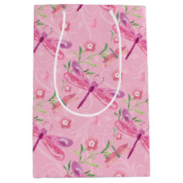 SACOLA PARA PRESENTES MÉDIA DROGONIFES DE COR DE ÁGUA DE PINCO E PURPÃO