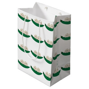 Sacola Para Presentes Média Duas ervilhas em um vagem juntam o bebê