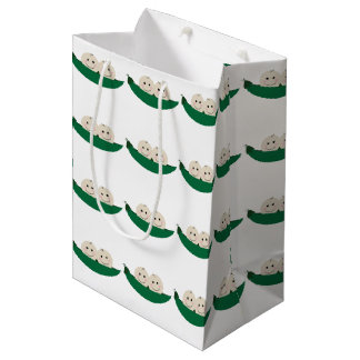 Sacola Para Presentes Média Duas ervilhas em um vagem juntam o bebê