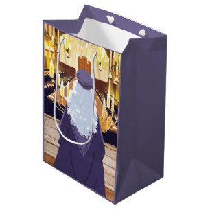 Sacola Para Presentes Média Dumbledore falando no Excelente Hogwarts Hall
