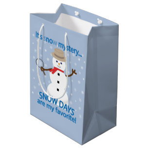 Sacola Para Presentes Média É o detetive misterioso Snowman.