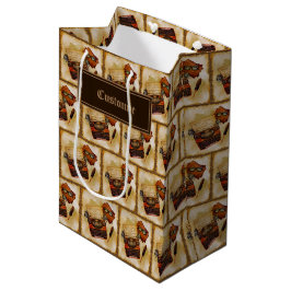 Sacola Para Presentes Média É Padrão De Vintage Escrito