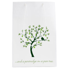 Sacola Para Presentes Média E um perdiz numa árvore