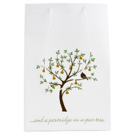 Sacola Para Presentes Média E um perdiz numa árvore