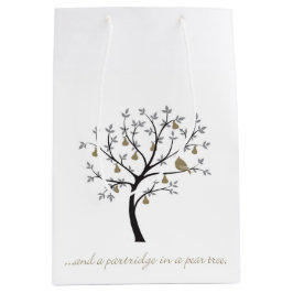 Sacola Para Presentes Média E um perdiz numa árvore