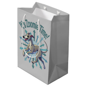 Sacola Para Presentes Média É Zoomie Time Greyhound