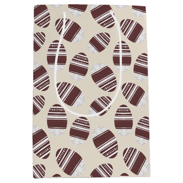 Sacola Para Presentes Média Easter Chocolate Egg Pattern (Frente)