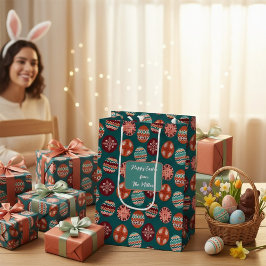Sacola Para Presentes Média Easter Egg Pattern Medium Gift Bag