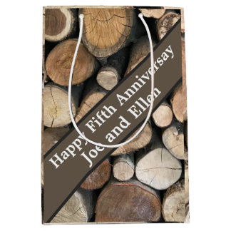 Sacola Para Presentes Média Edição do Quinto Aniversário de Casamento