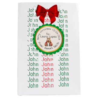 Sacola Para Presentes Média editable original christmas name