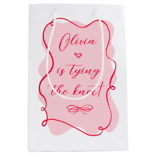 Sacola Para Presentes Média Ela é casando rosa e vermelha