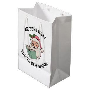 Sacola Para Presentes Média Ele Vê O Que Você Tem Lido Presente De Natal Liter