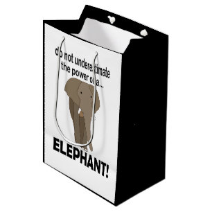 Sacola Para Presentes Média Elefante Safari Funny
