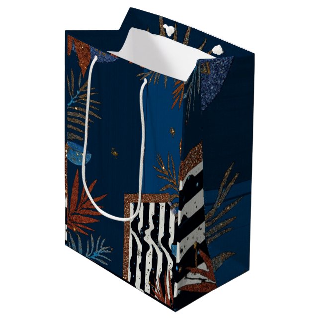 Sacola Para Presentes Média Elegância de Feriado (Frente inclinada)